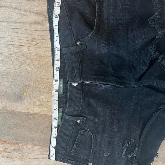 Wild Fable Black Denim Women's Shorts distressed low rise y2k - Picture 5 of 7